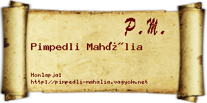 Pimpedli Mahália névjegykártya
